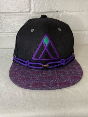 Findlay SnapBack Trucker Hat in black purple and green